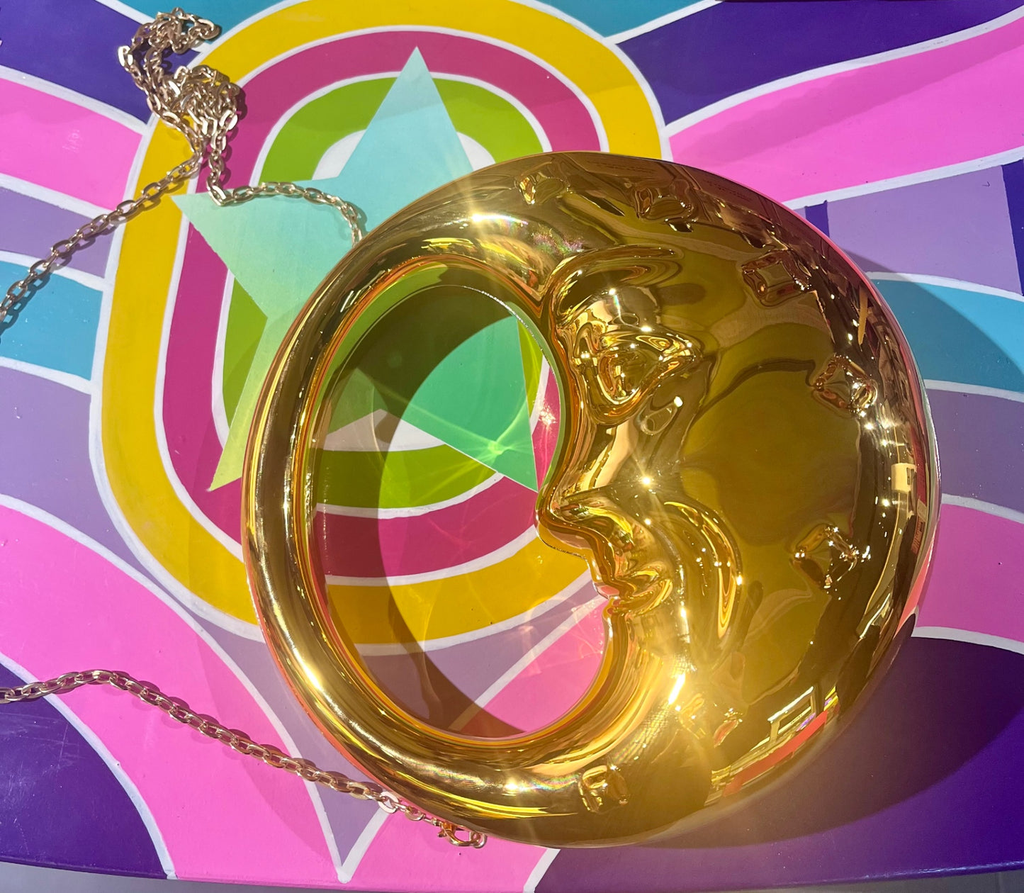 Golden Crescent Moon Bag