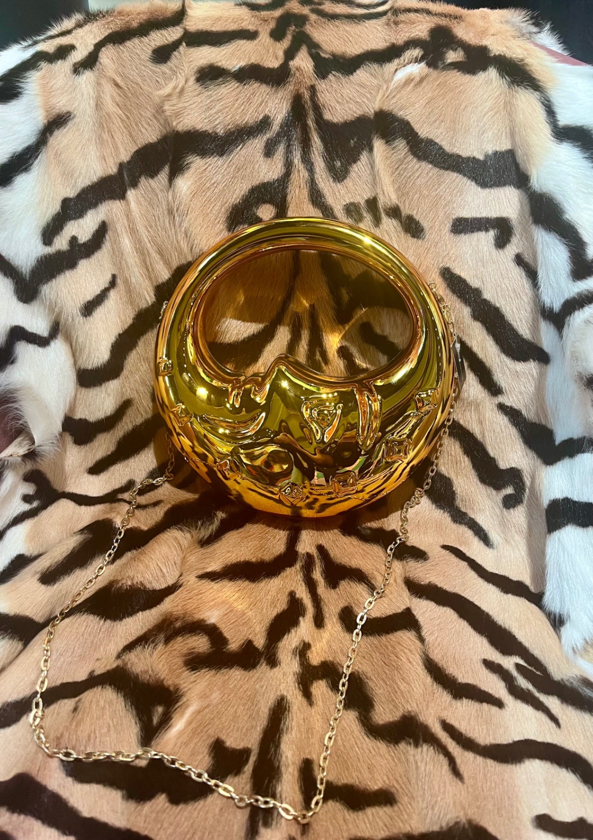 Golden Crescent Moon Bag