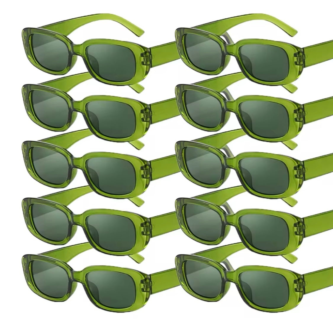 90s Oblong Sunnies Green