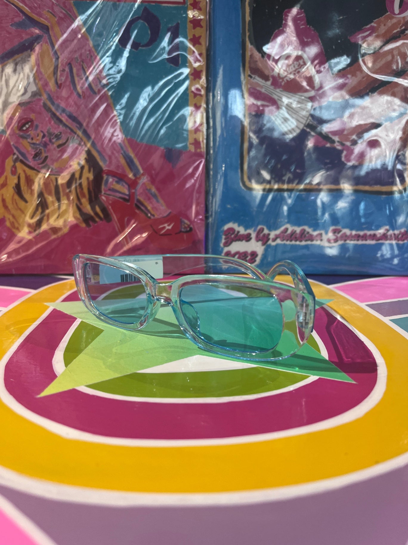 90s Oblong Sunnies Baby Blue