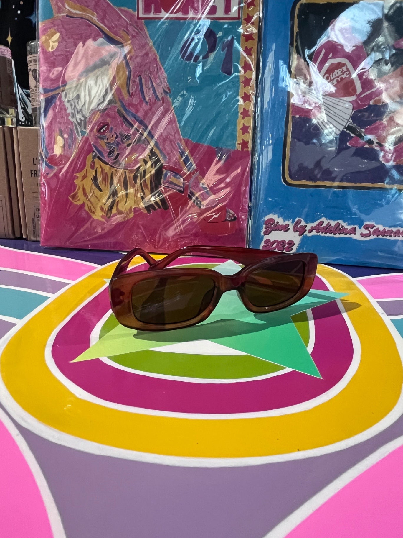 90s Oblong Sunnies Tan