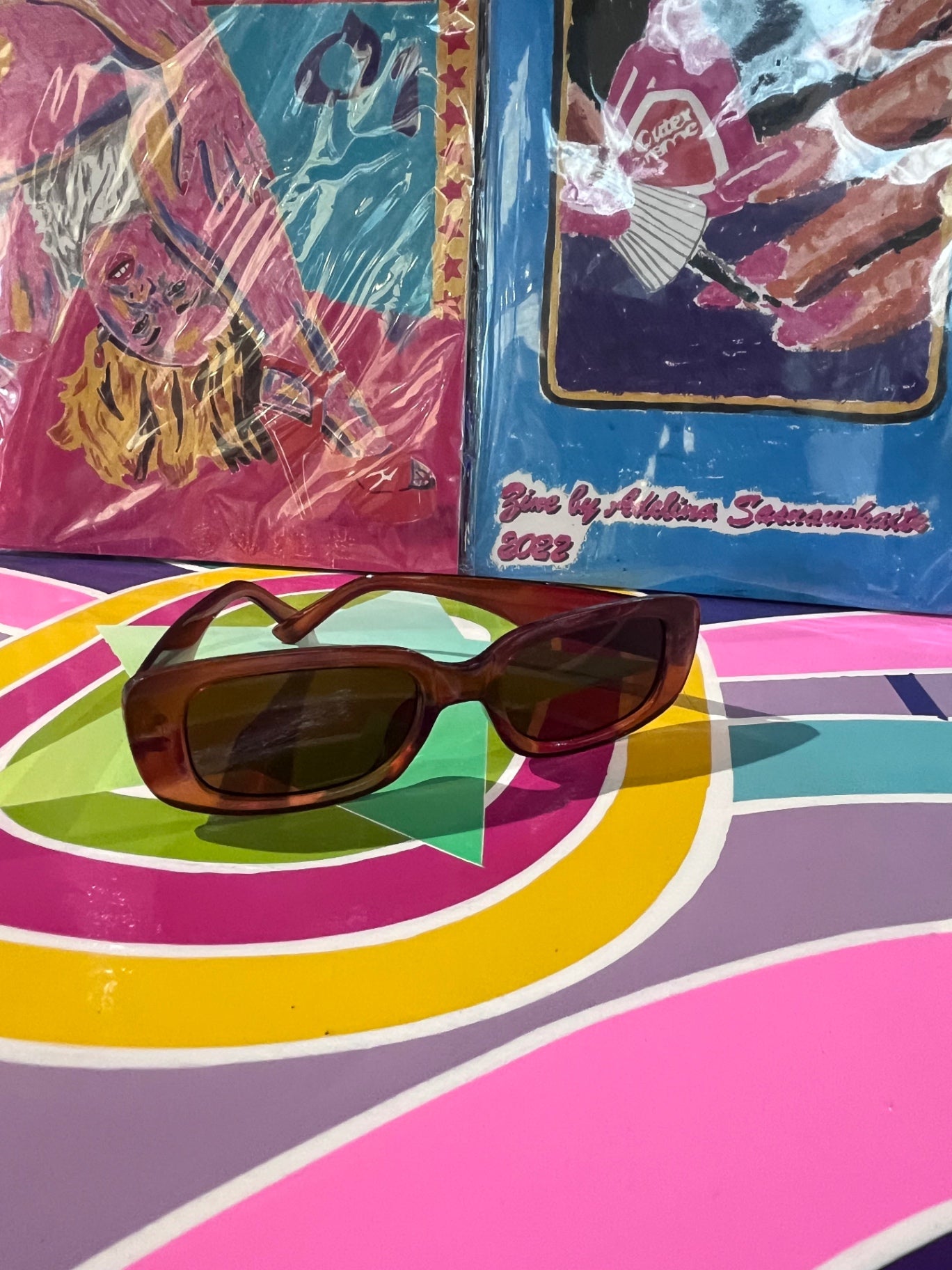 90s Oblong Sunnies Tan