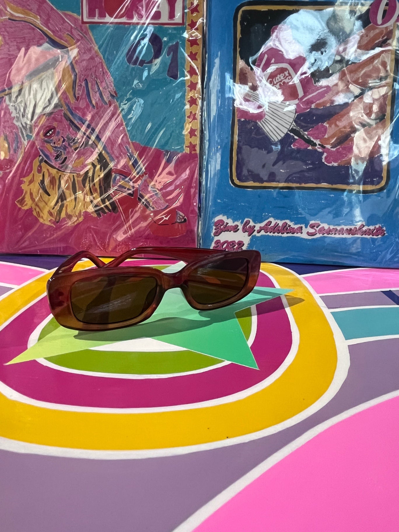 90s Oblong Sunnies Tan