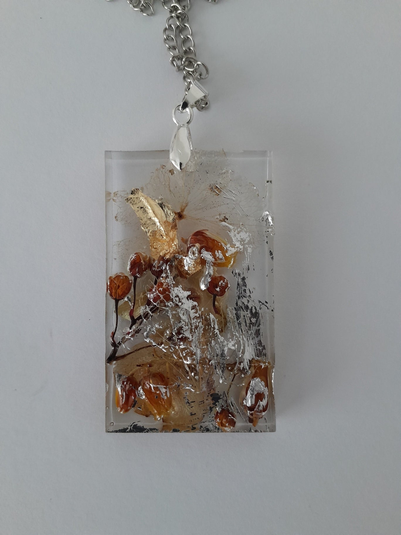 Resin Square Flower Necklace
