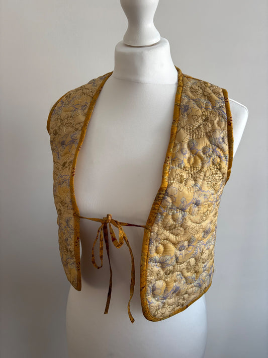 Reversible silk waistcoat handmade from Vintage Indian Sari