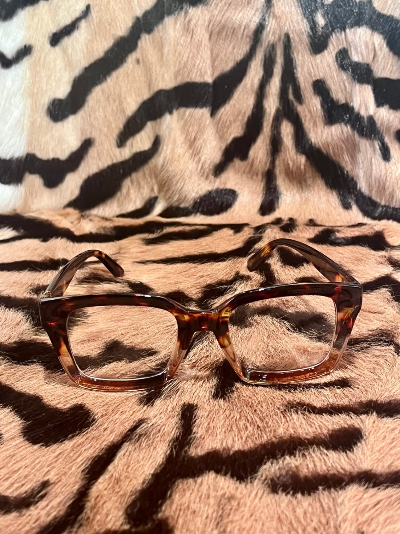 Anti Blue Light Glasses Geek Leopard Tan