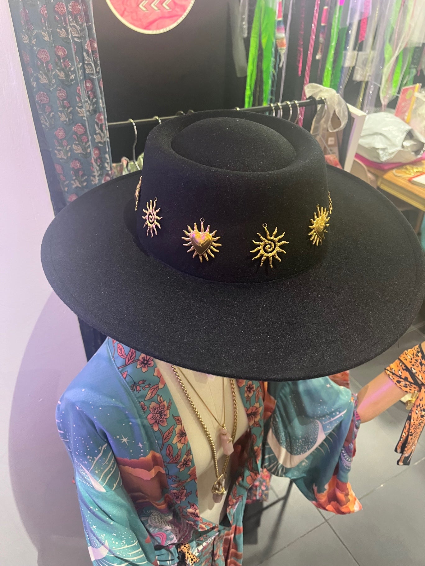 Sun Heart Black Rancher Hat