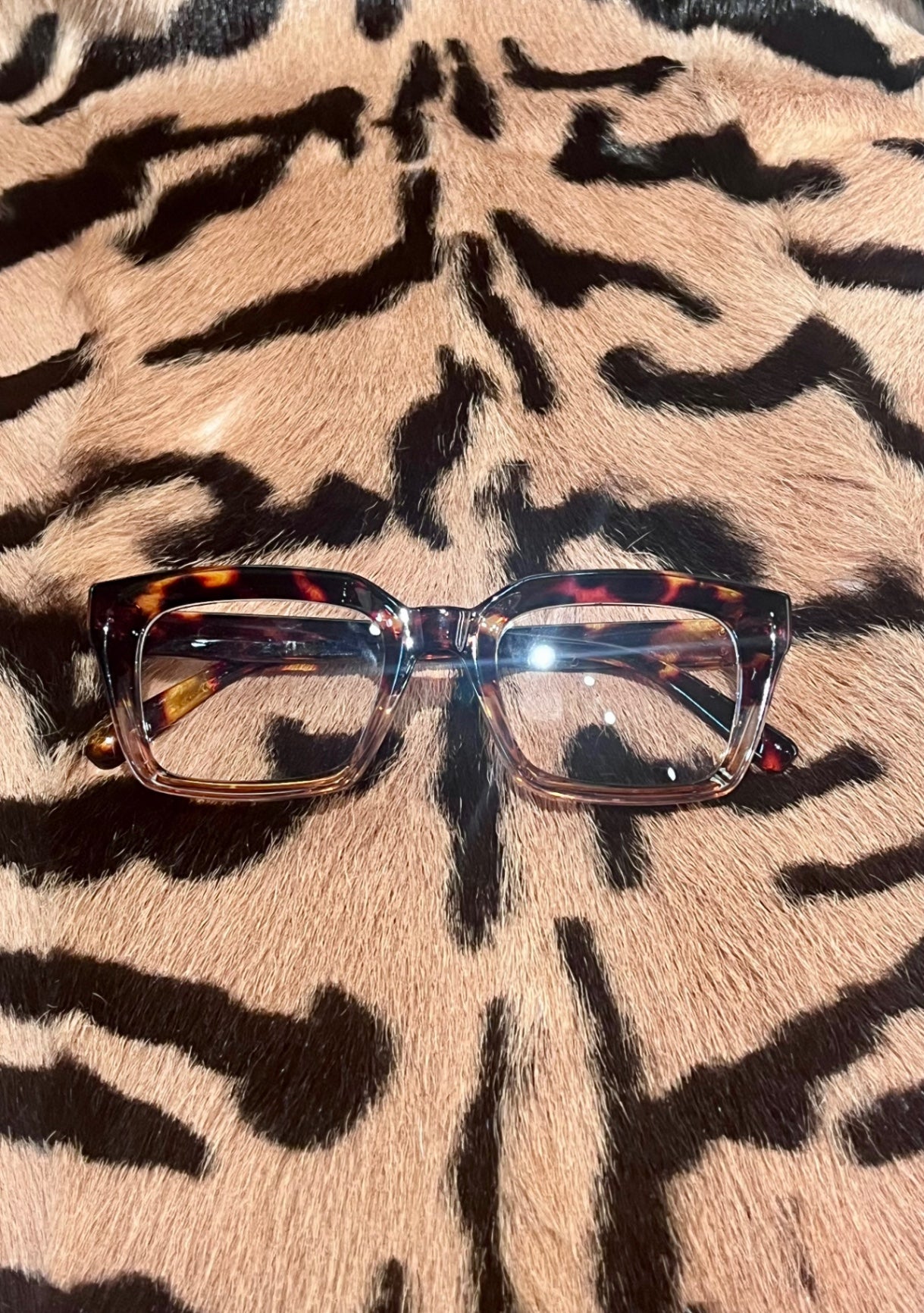 Anti Blue Light Glasses Geek Leopard Tan