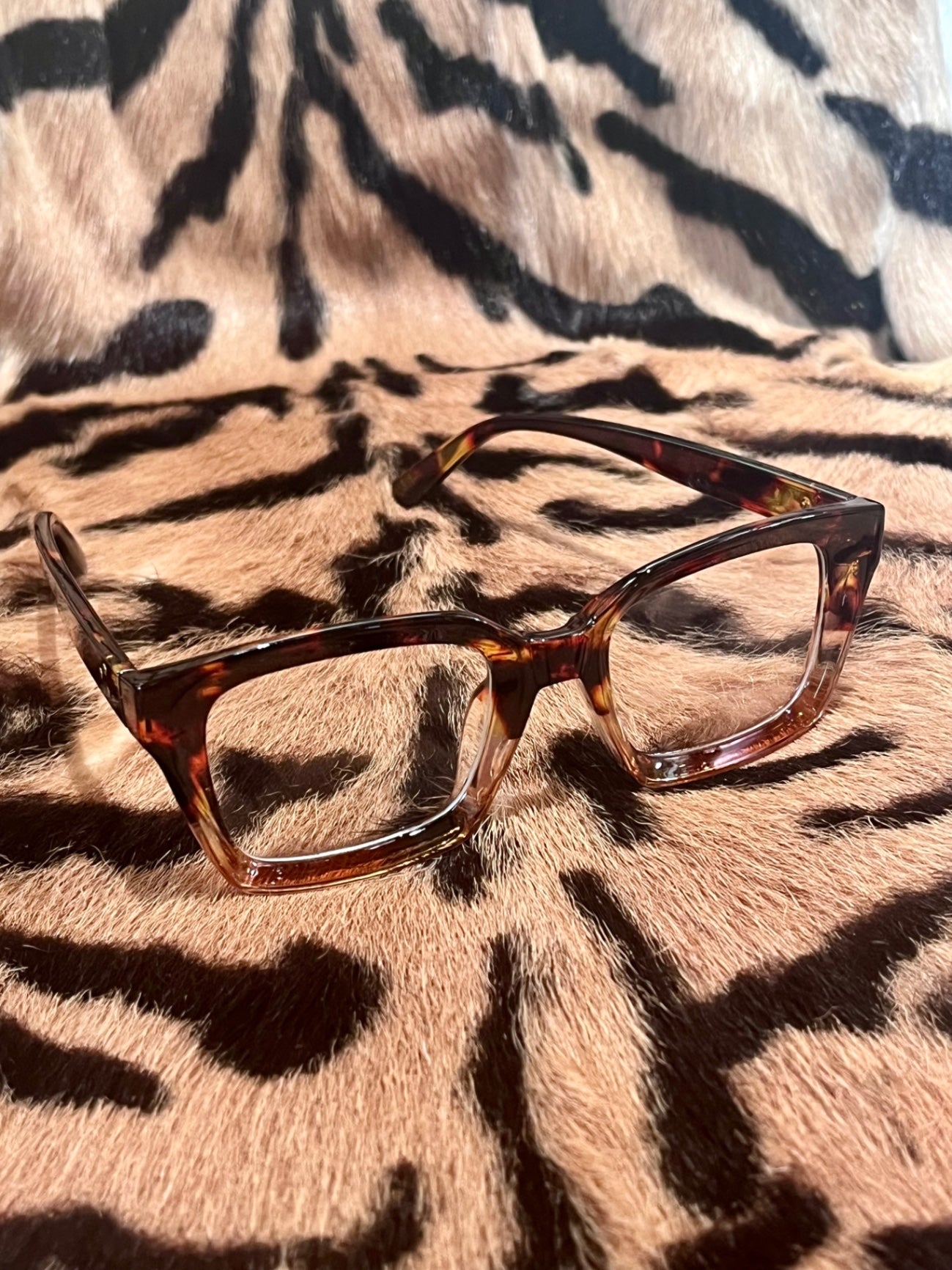 Anti Blue Light Glasses Geek Leopard Tan