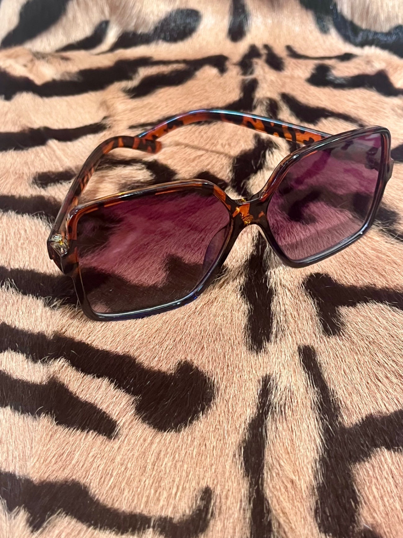 60s Sunnies 2 Tone Leopard Black