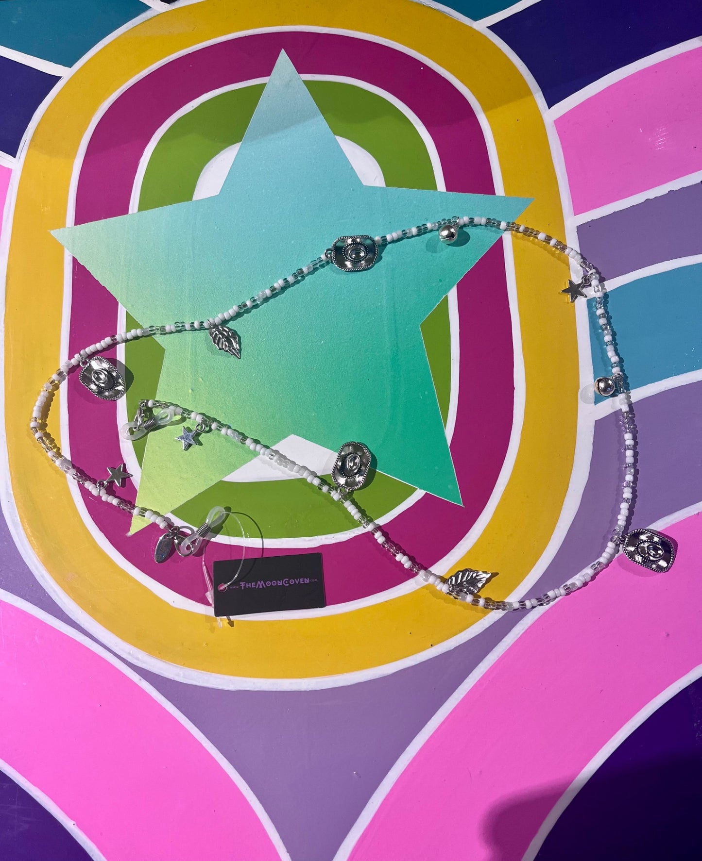 Silver Cowboy Charm Sunglasses Chain Holder