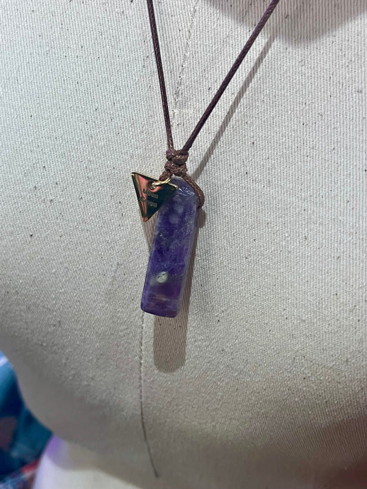 Amethyst Pillar Adjustable Necklace