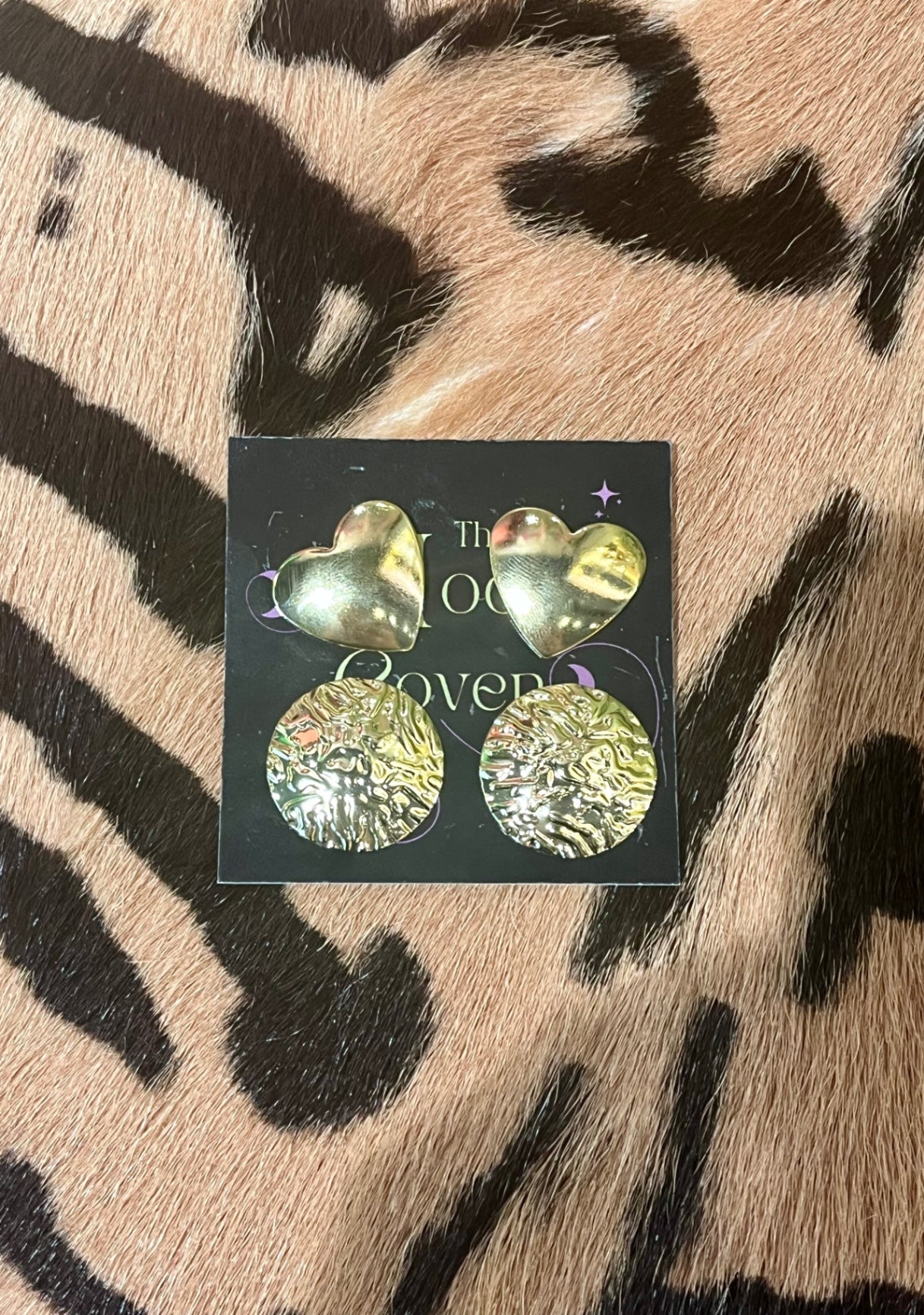 Heart Mix Stud Gold Earrings Stainless Steel