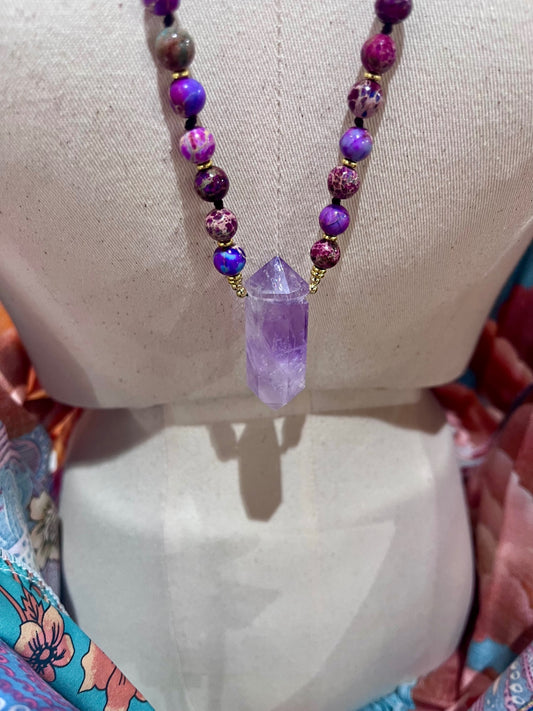 Amethyst & Jasper Prayer Beads Necklace