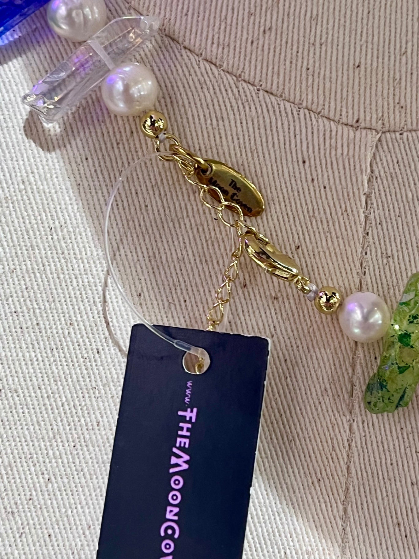 Rainbow Aura Quartz & Biwa Pearl 16” Necklace