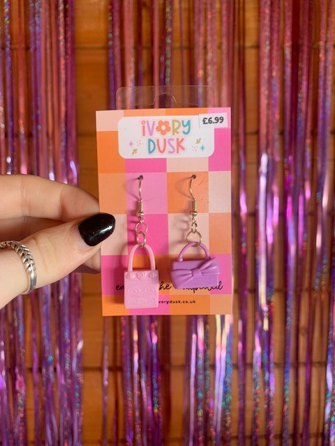 Polly pocket upcycled accessory item earrings
