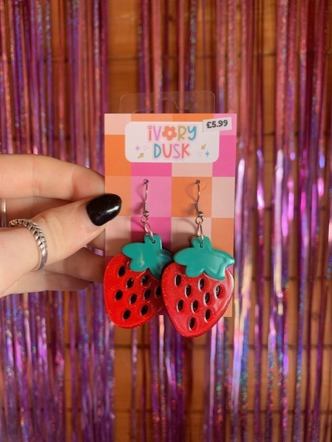 Strawberry novelty earrings