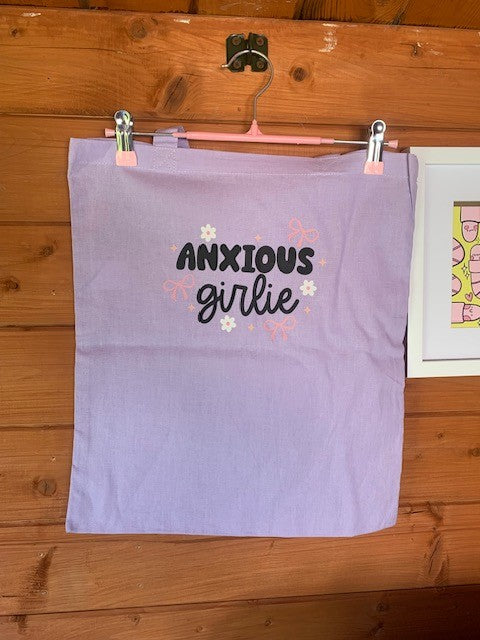 anxious girlie tote bag