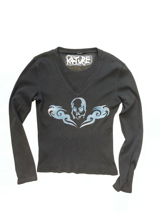 K4TURE black long sleeve tramp stamp top