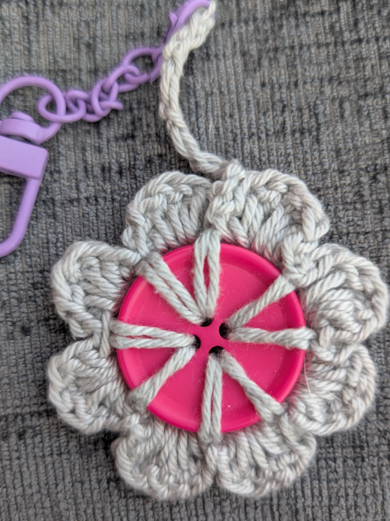 Button flower charm