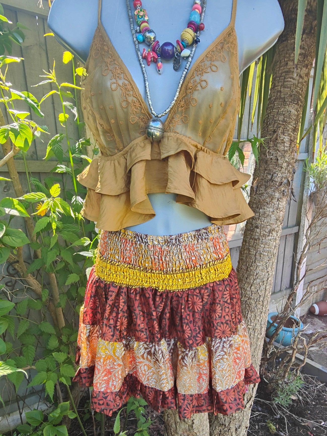 Boho mini skirt
