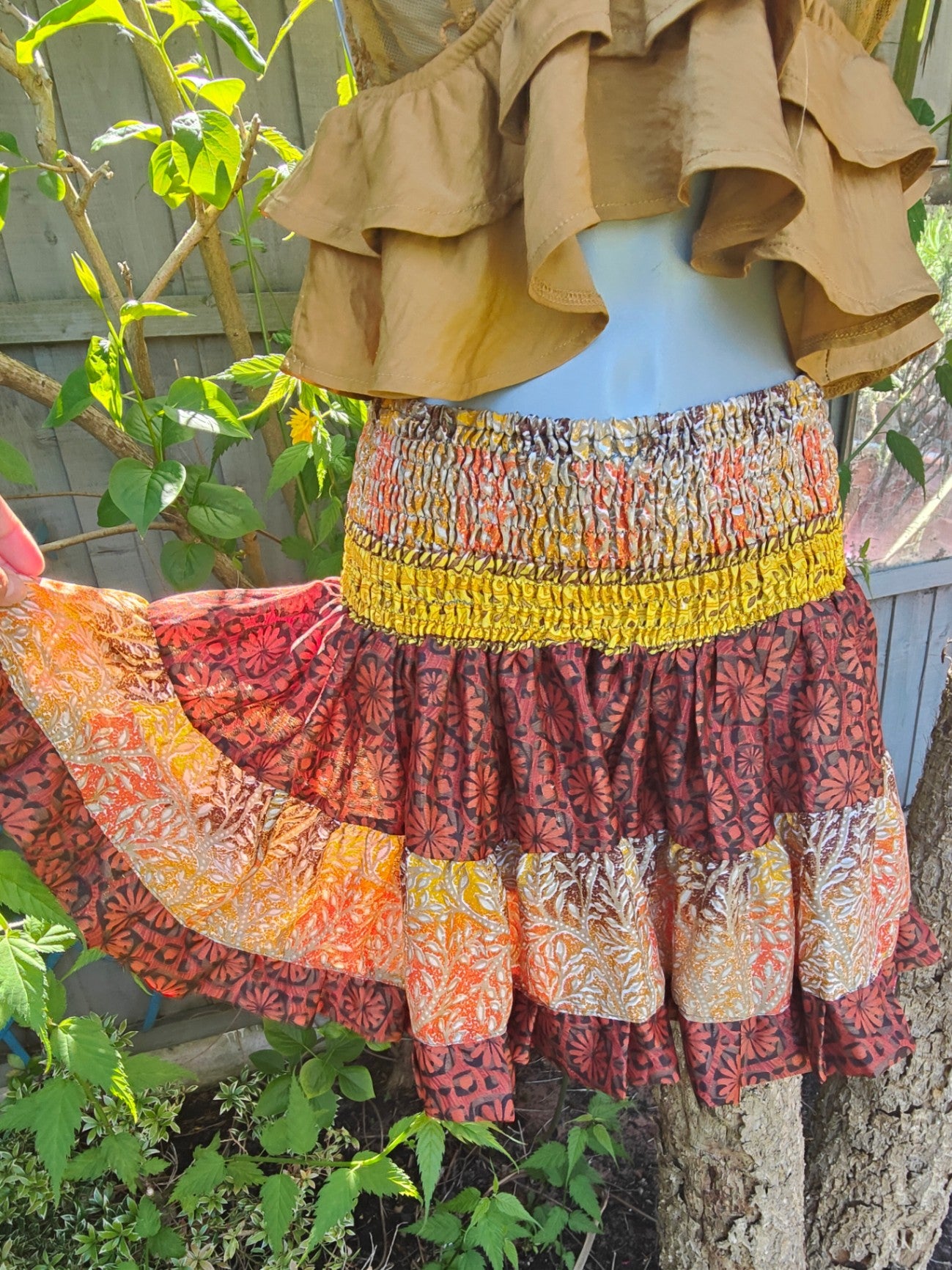 Boho mini skirt