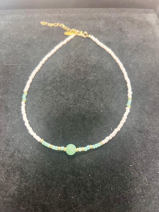 Green Aventrine Seed Bead Necklace