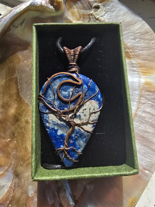 Lapis lazuli and moon necklace