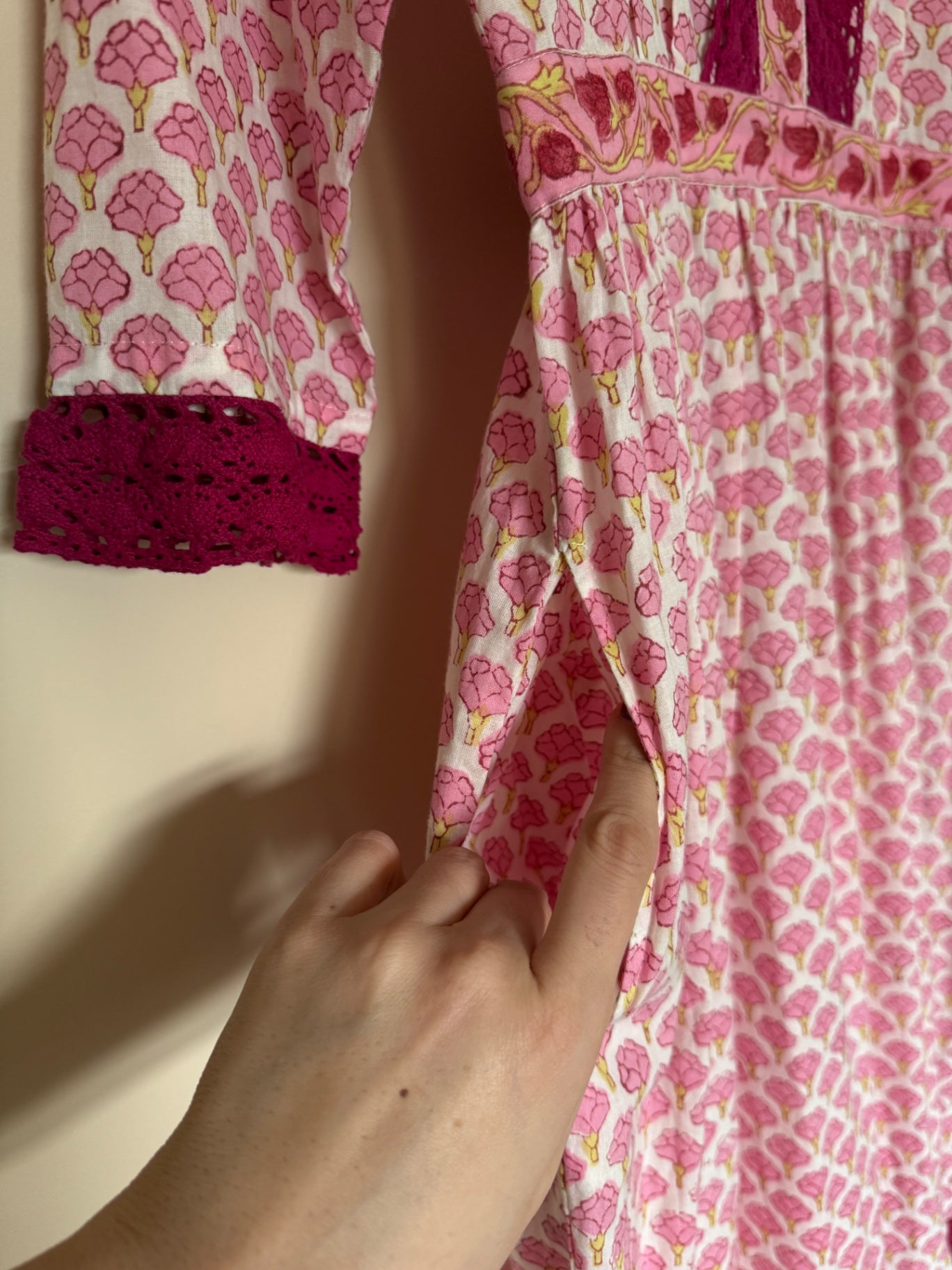 Hasthology V Neck Block Print Dress