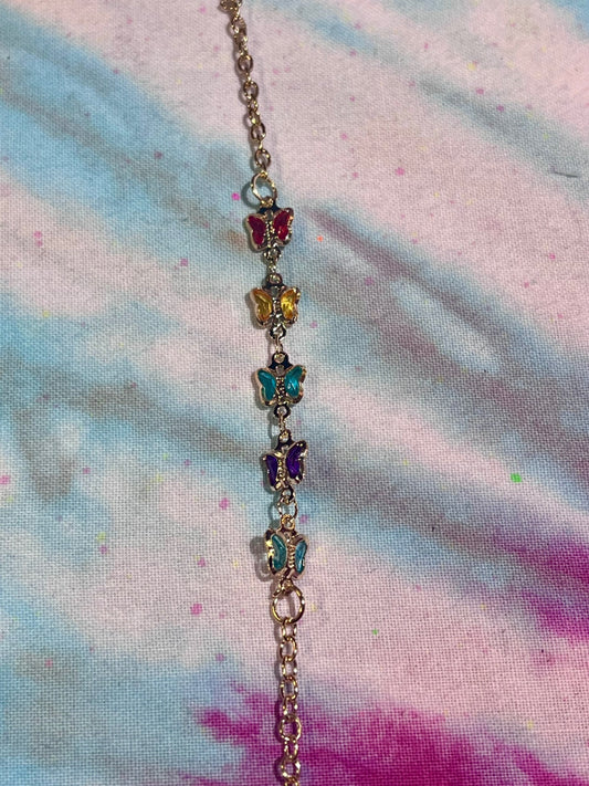 Gold Gem Butterfly Glasses Chain