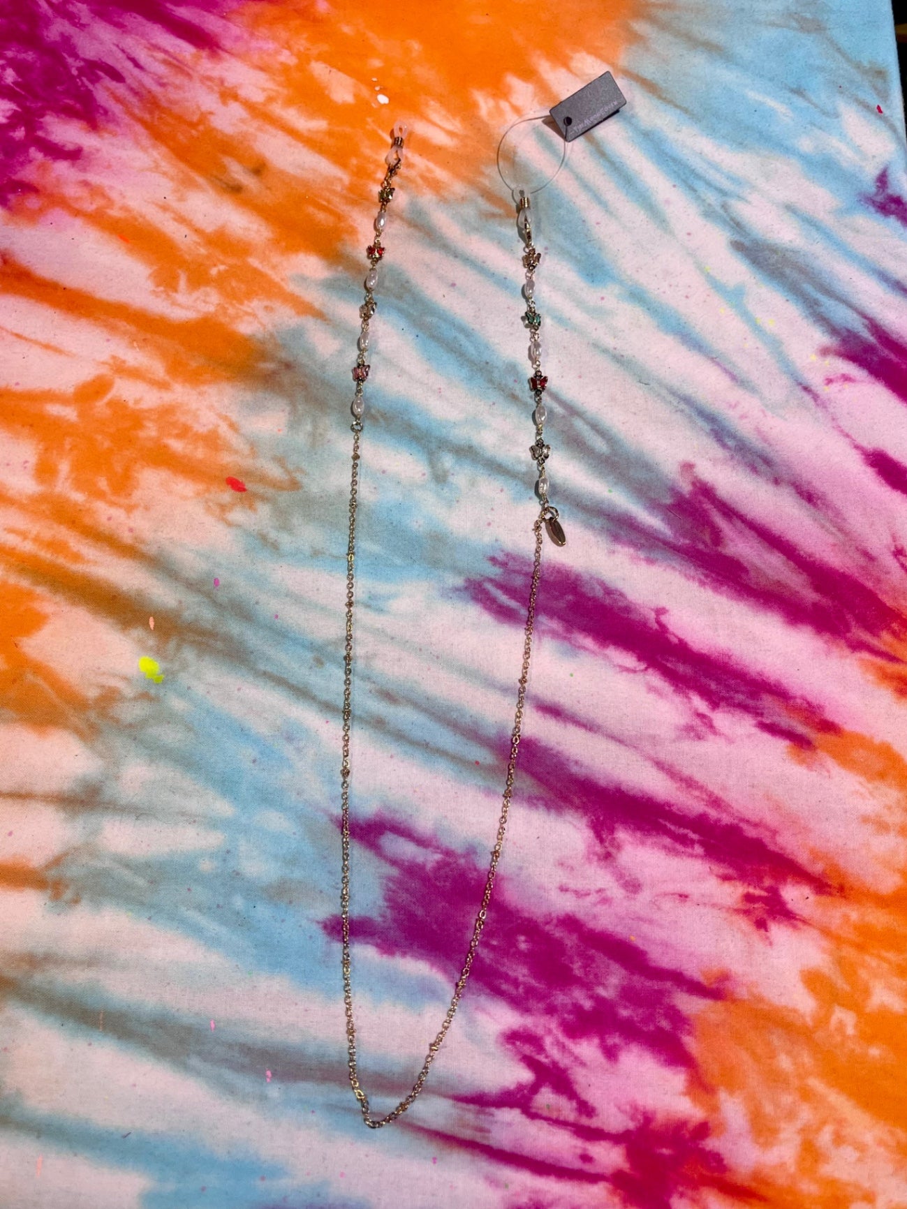 Gold Pearl Butterfly Glasses Chain