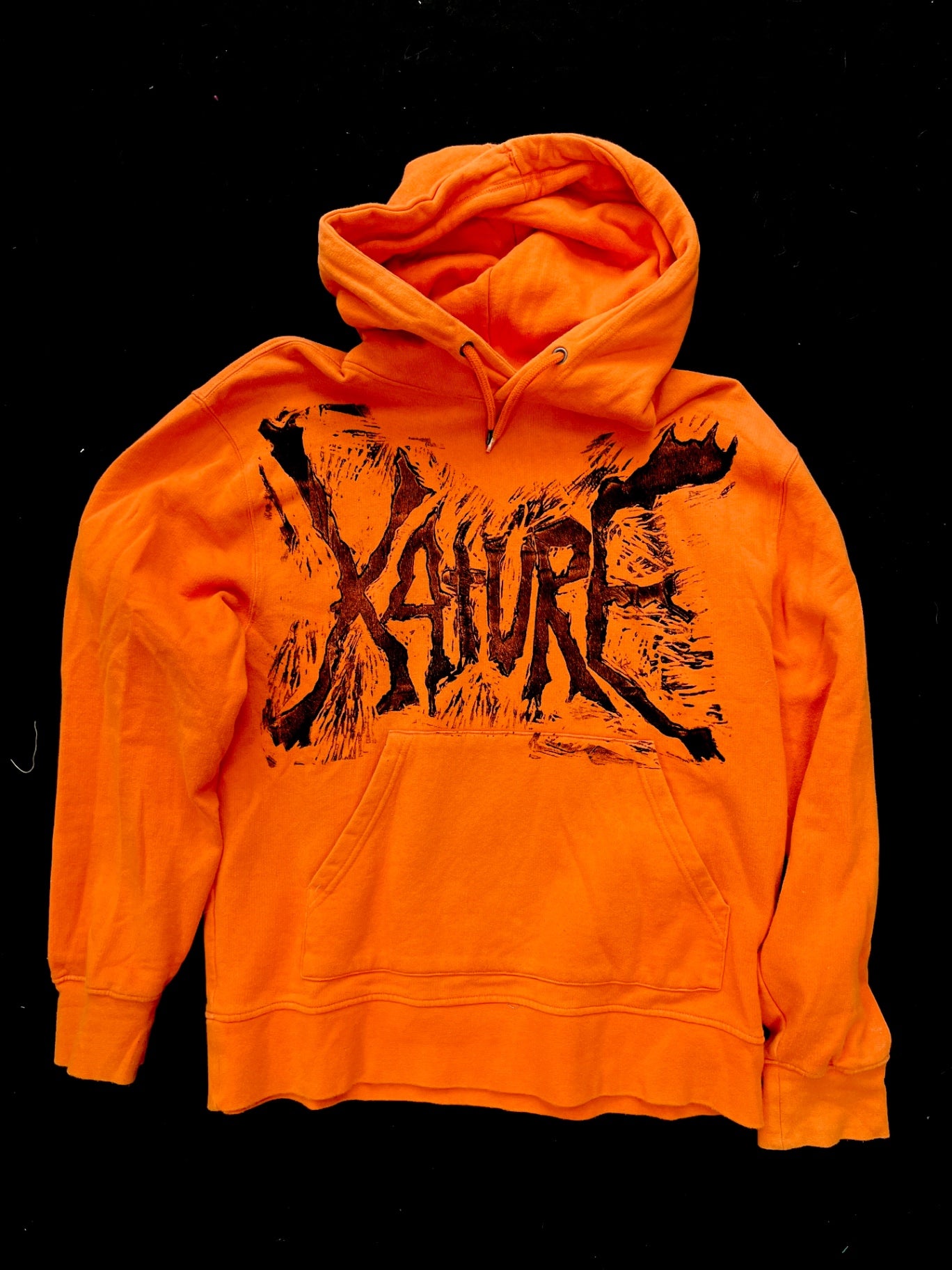 K4TURE orange gothic text hoodie