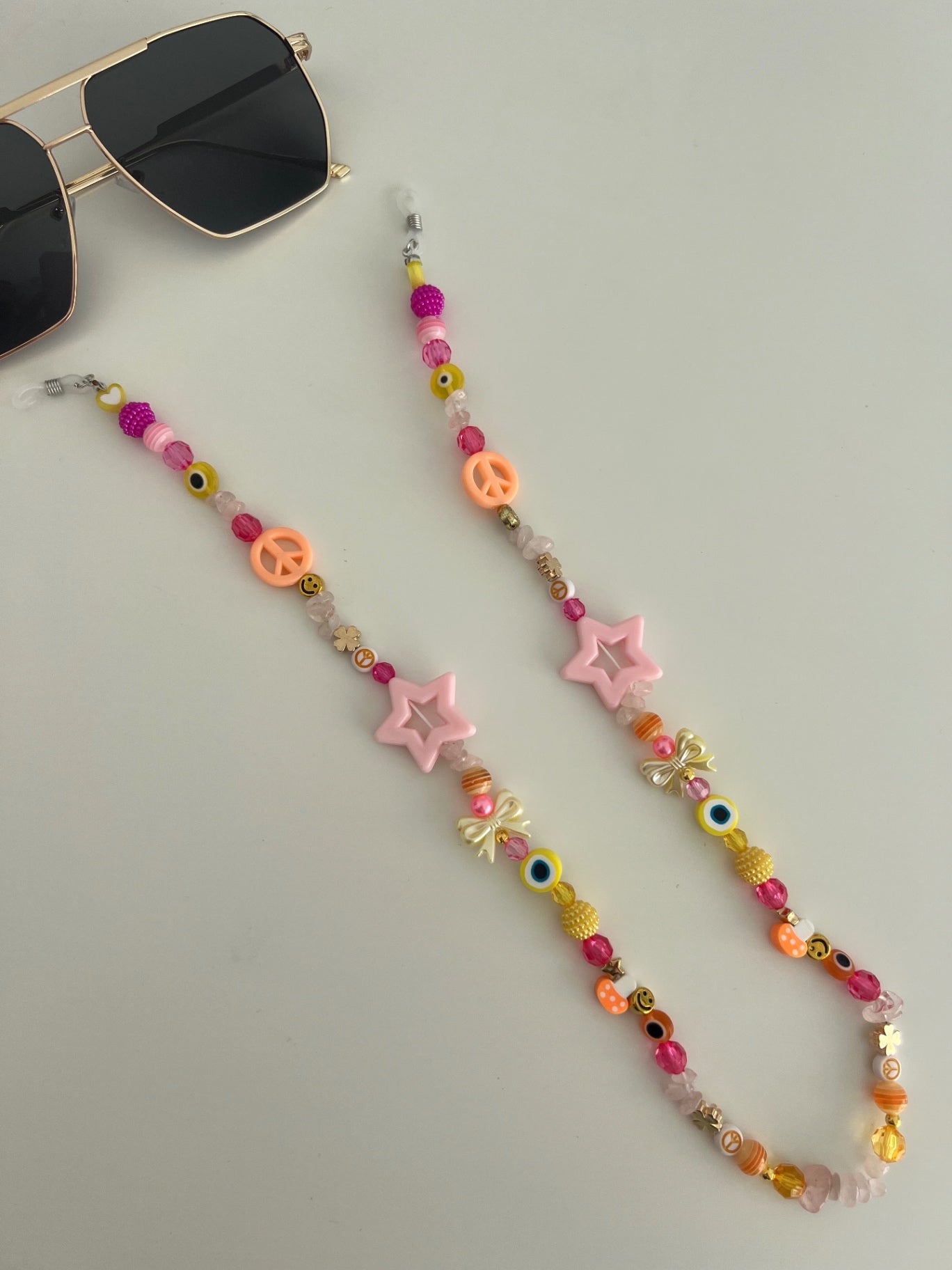 Shine bright sunglasses strap - pink, orange and yellow