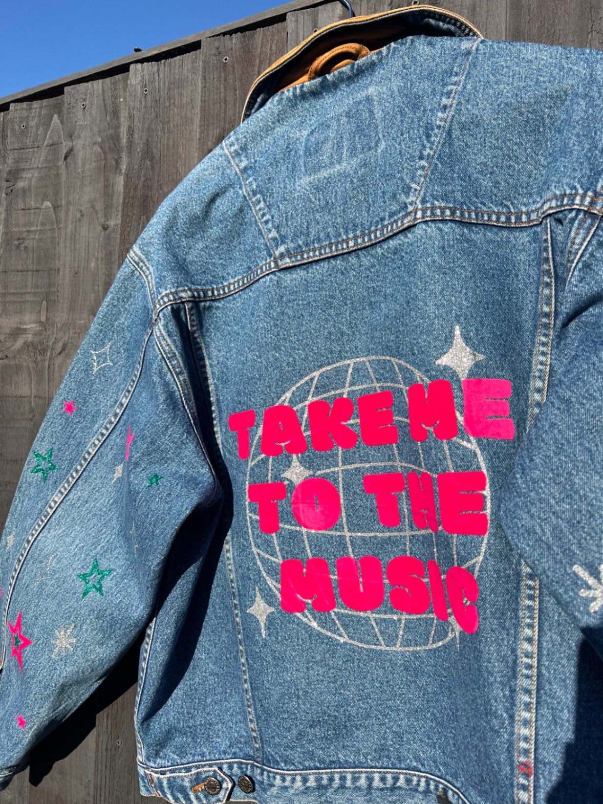 Take me to the music denim jacket