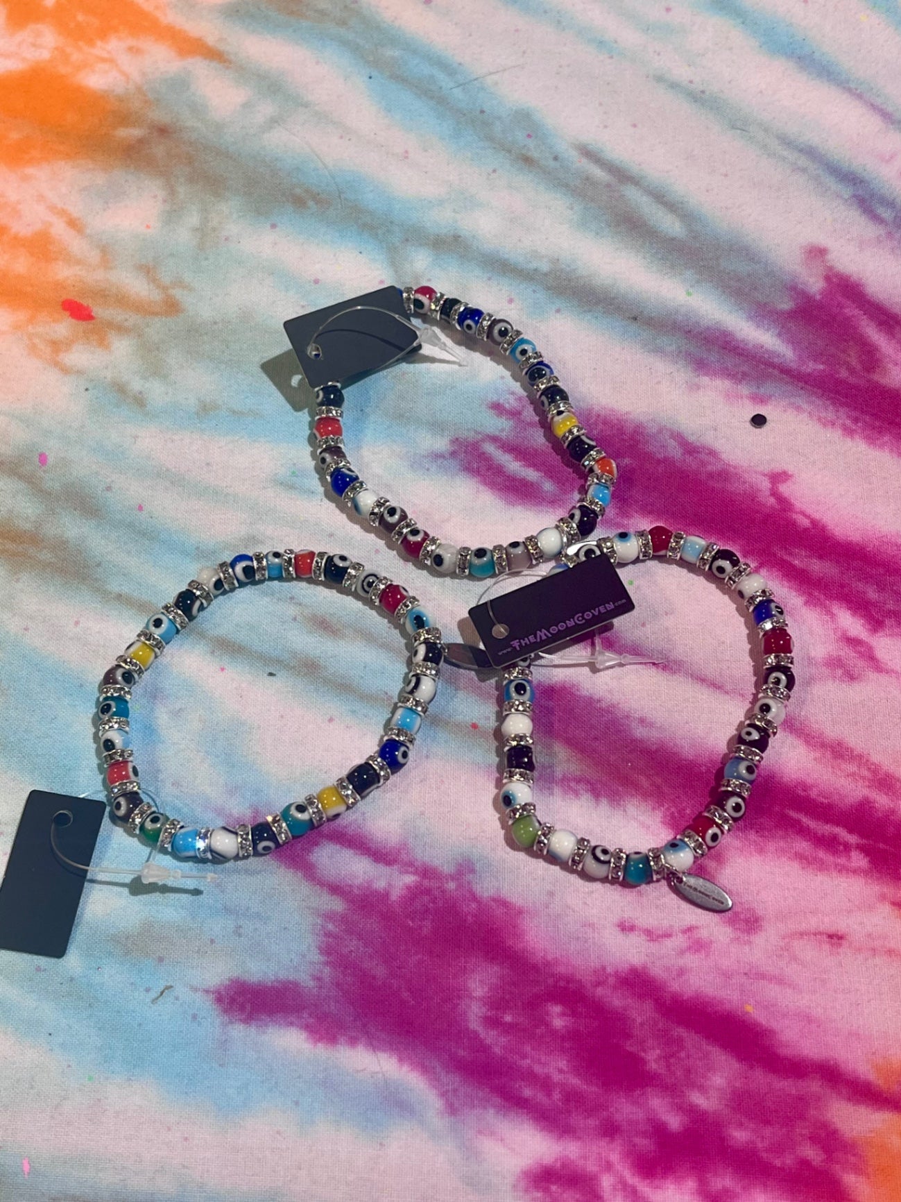 Multi Crystal Lucky Eye Stretch Bracelet