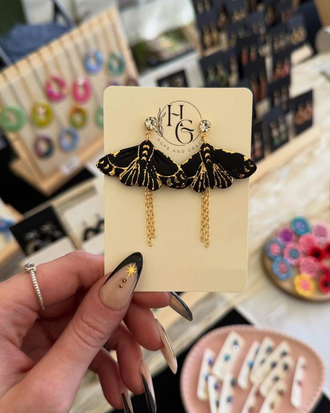 Large statement Moth earrings