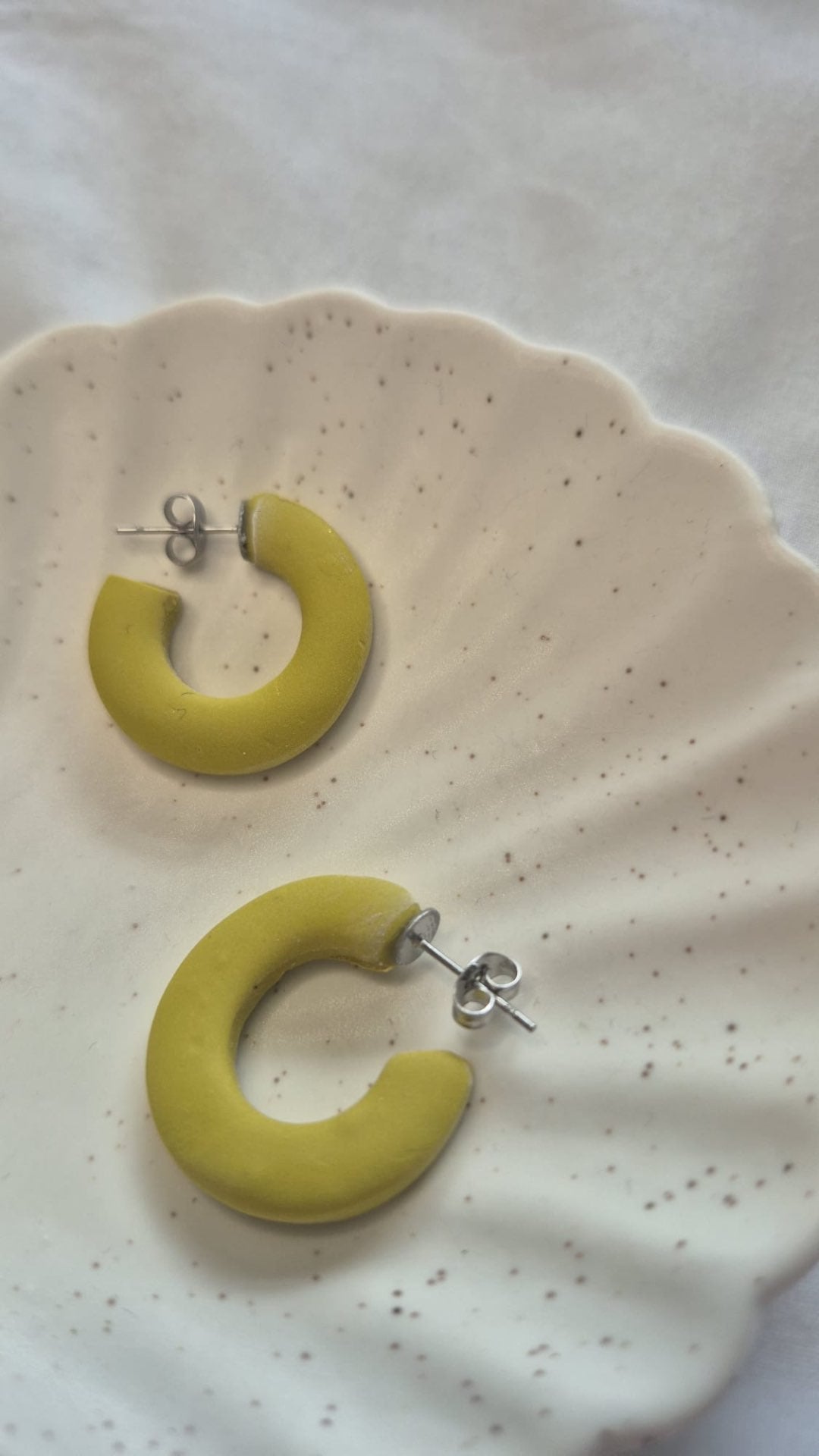 Olive Green Chunky Hoop Earrings
