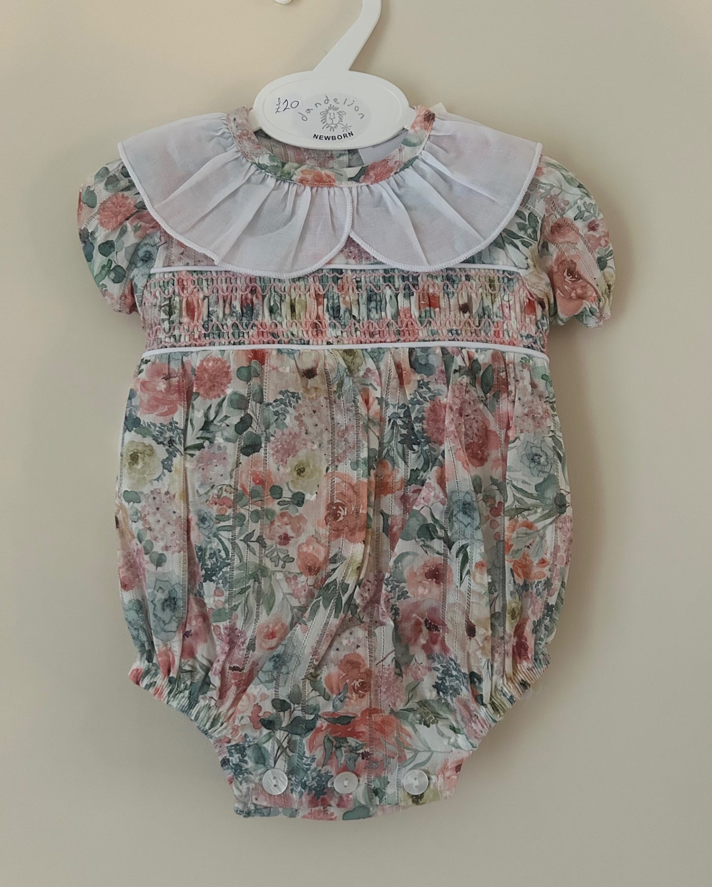 0-3m Dandelion Floral Romper