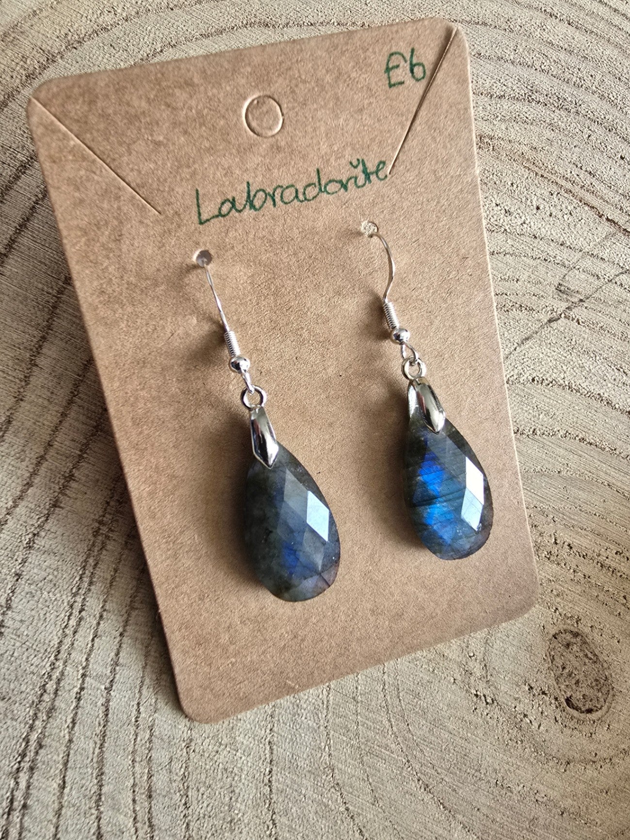 Labradorite teardrop earrings