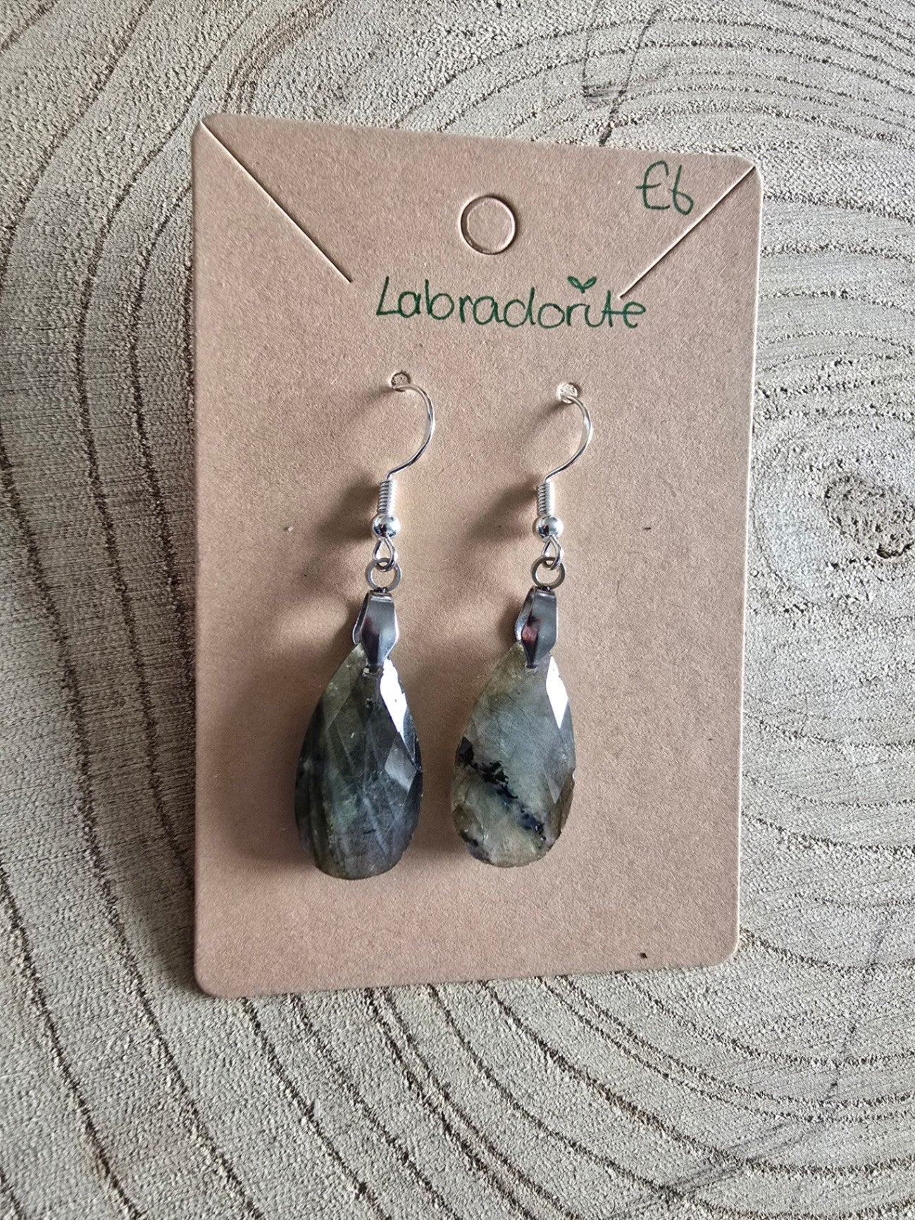 Labradorite droplet earrings