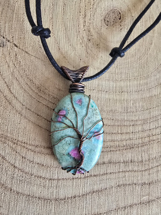 Ruby in fuchsite tree of life
