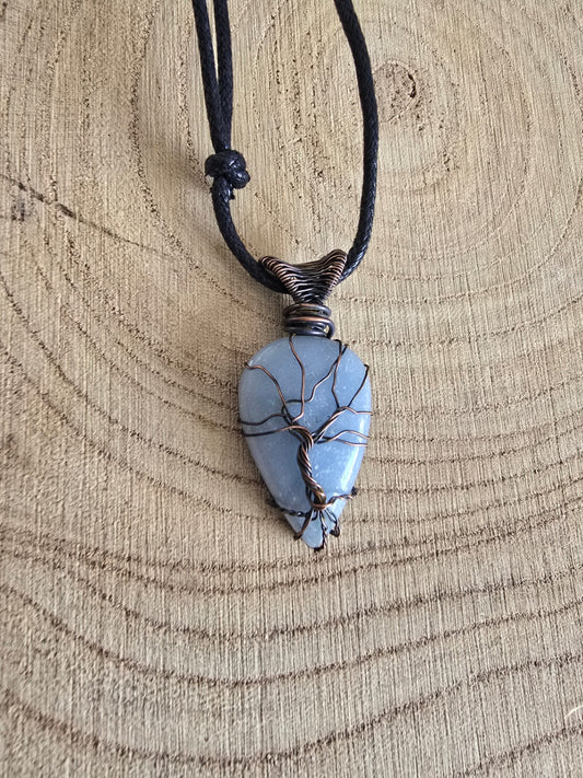 Angelite tree of life necklace