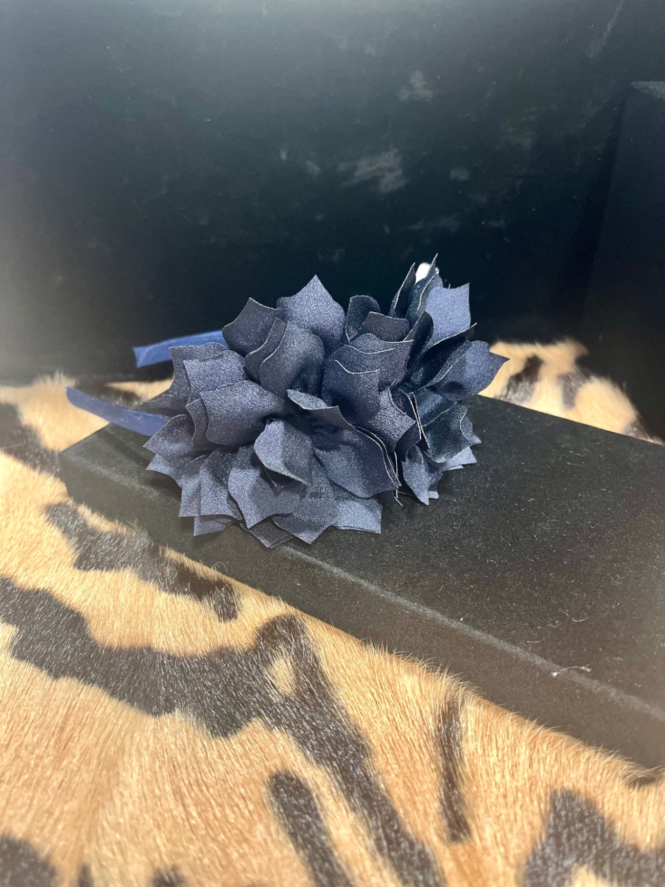 Navy Flower Headband