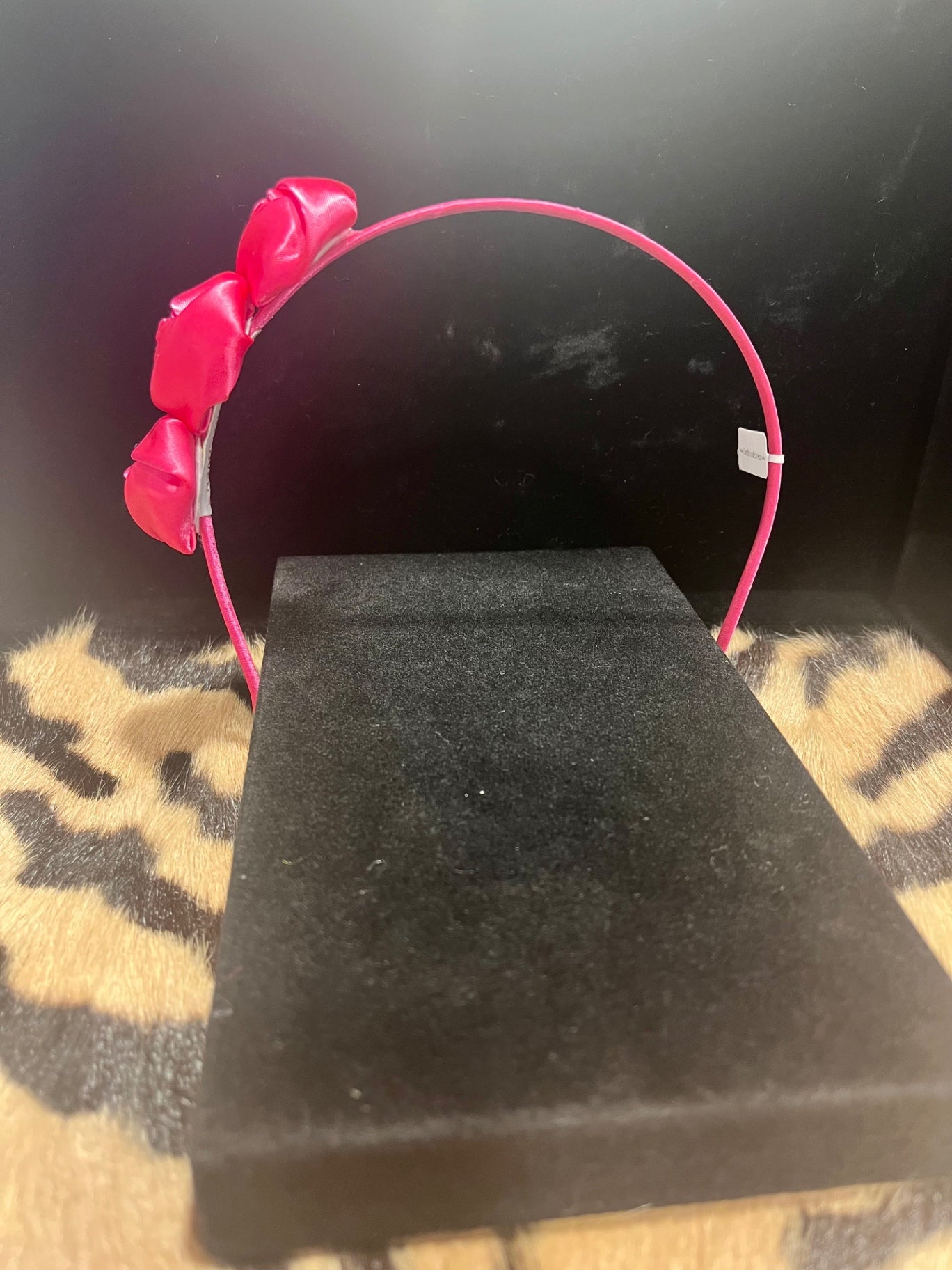 Satin Rose Headband Rose Pink