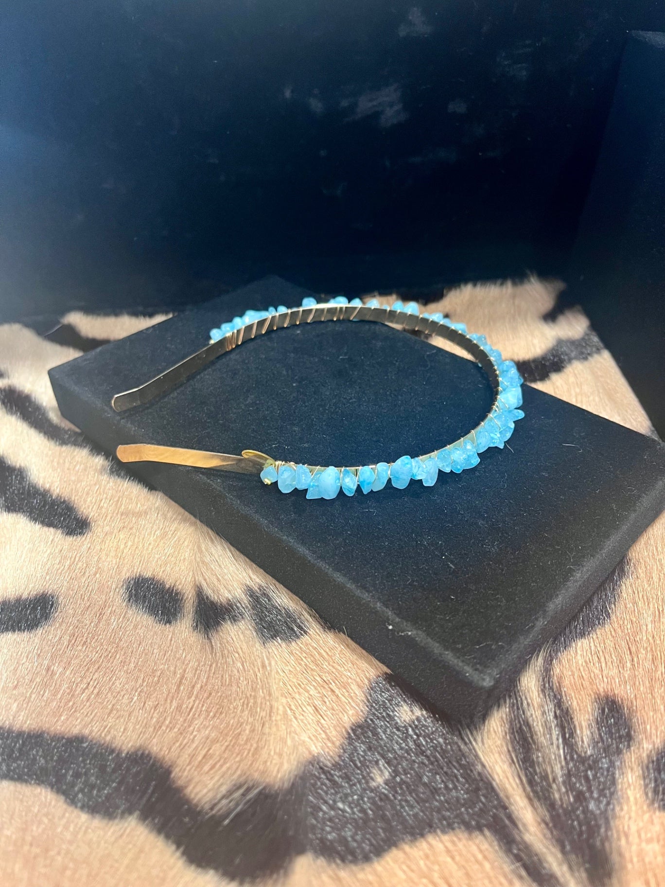 Blue Calcite Gemstone Headband