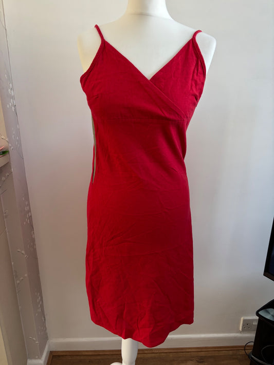 Red dress with spaghetti straps