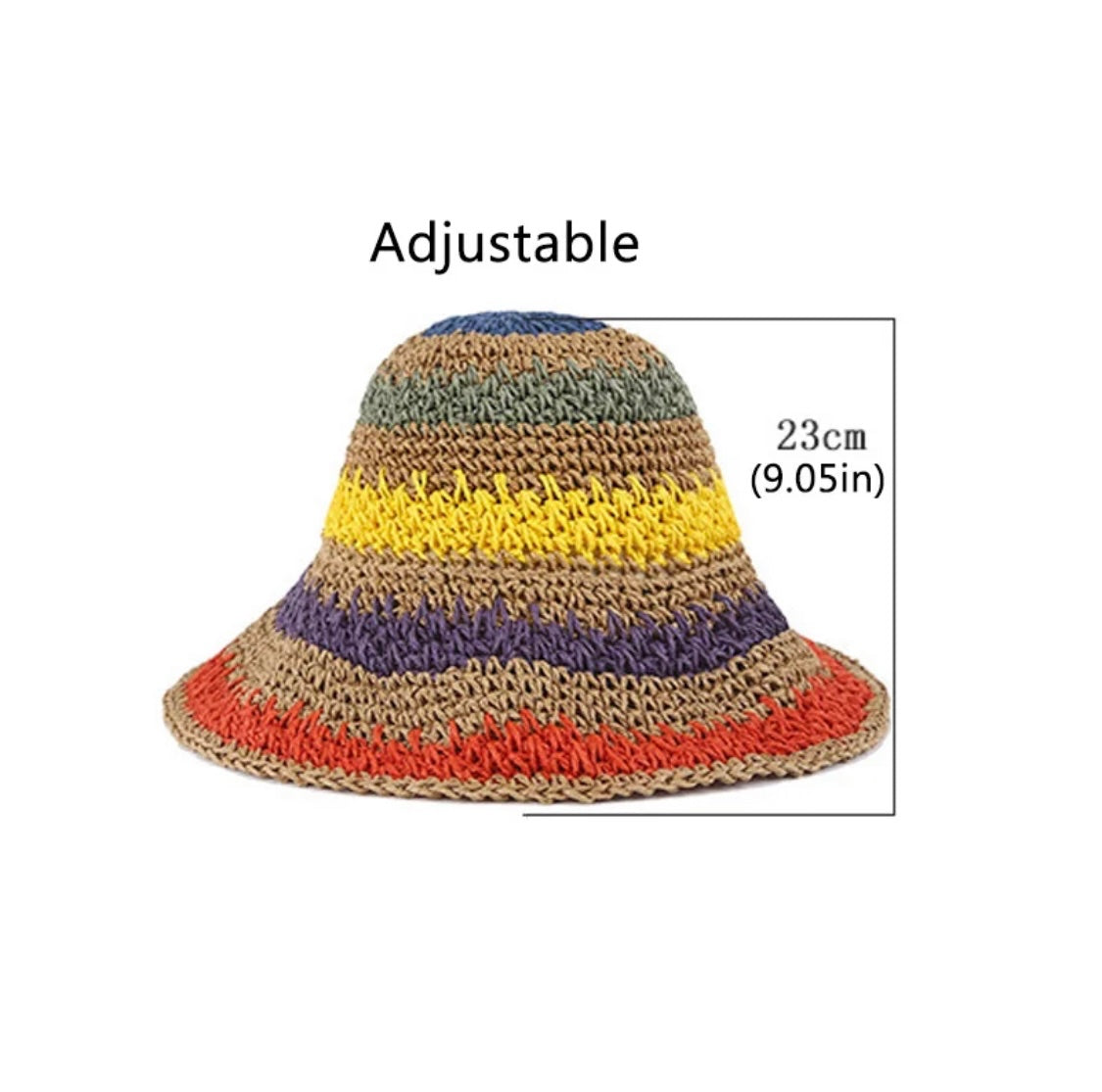 Rainbow Straw Bucket hat