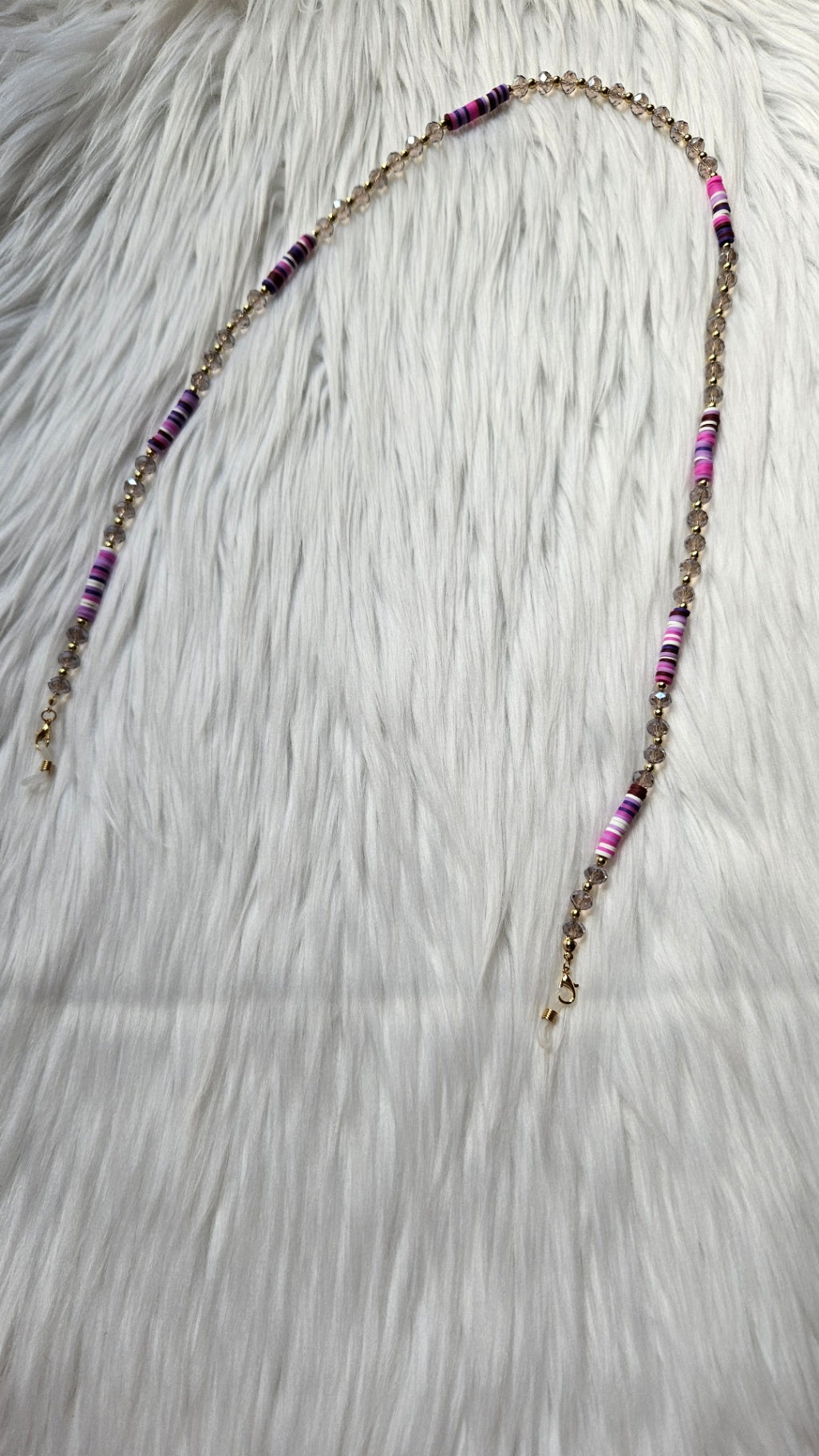 Purple and Glass Beaded Sunglasses Chain
