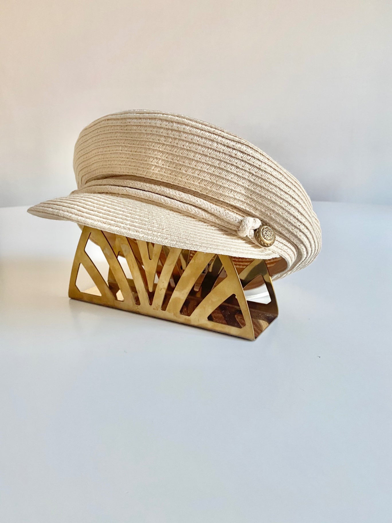 Straw Military Cap Nude