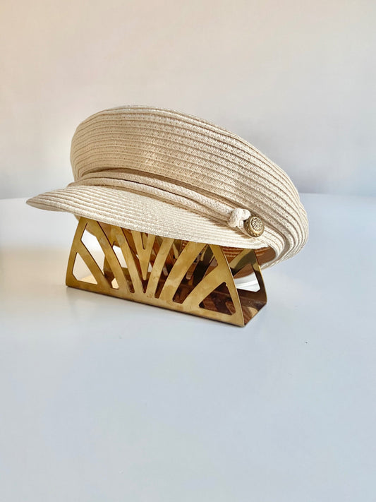 Straw Military Cap Nude